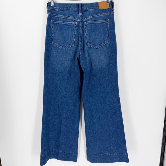 J. Crew Wide Leg Trouser Jeans 28 Cotton Stretch High Rise Flare 30" Inseam - Picture 4 of 8